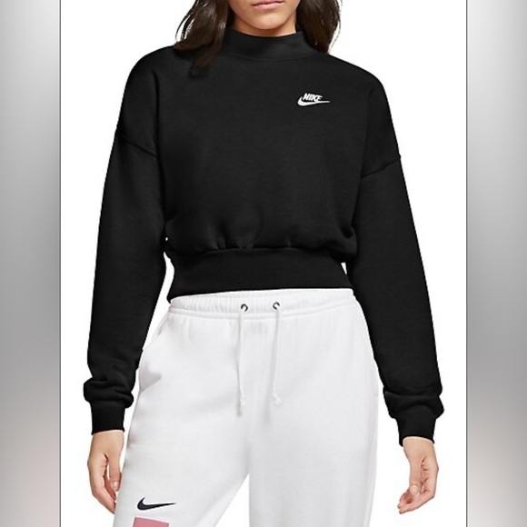 Nike - Sportswear Essential Fleece Mockneck Sweatshirt - Picture 4 of 5